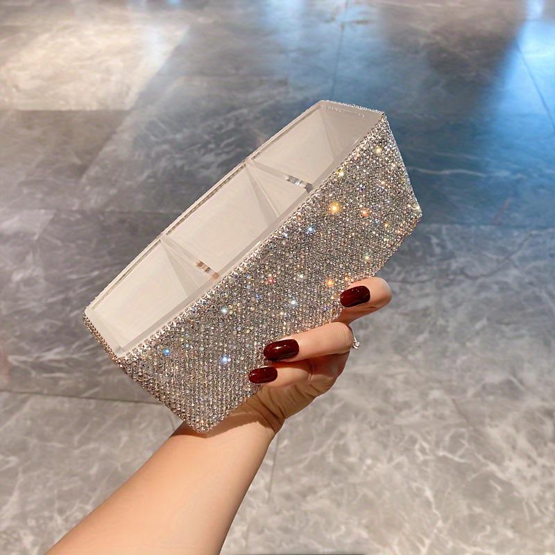 

Роскошный прямоугольный органайзер для косметики и помады, инкрустированный бриллиантами