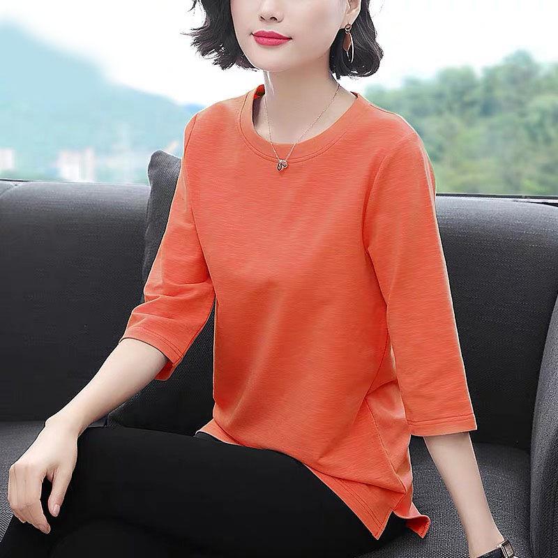 Korean Style Women's T-Shirt - Short, Seven-Sleeved, Long-Sleeved, Loose Fit, Plus Size for Spring and Summer