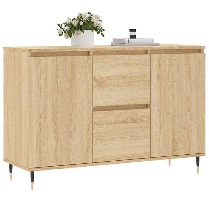 VidaXL Buffet, Armoire Latérale avec Pieds, Meuble de Rangement, Organisateur de Salon Salle de Séjour Intérieur, Chêne 827199