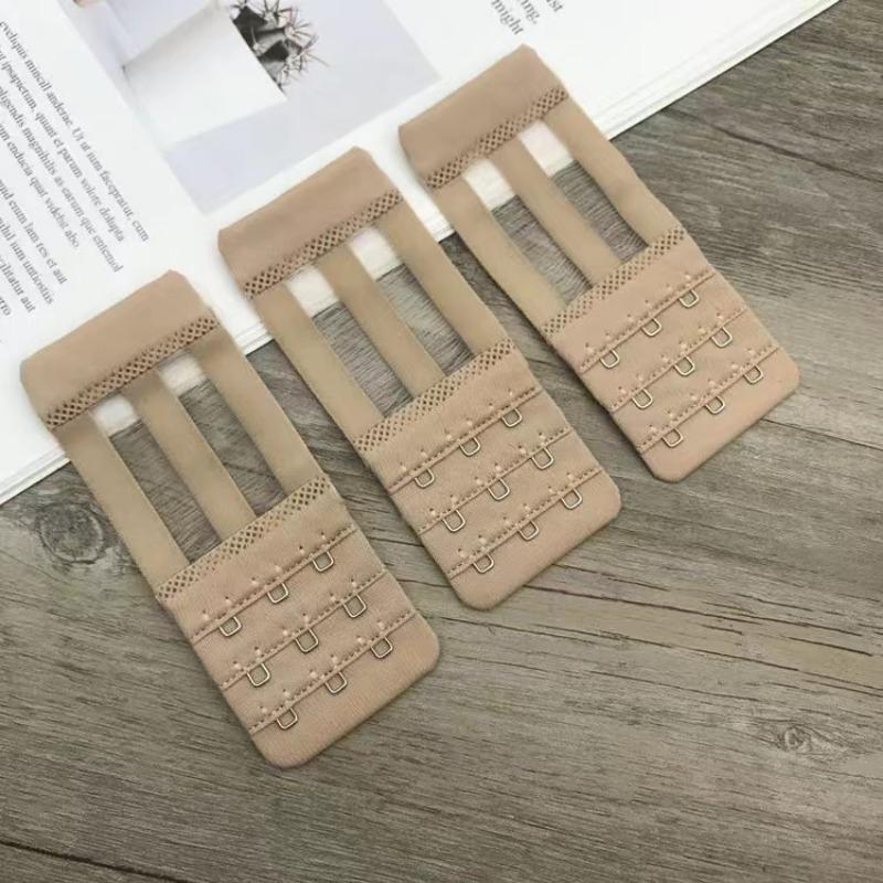 Women 3 Rows 3 Buckles Bra Extension Strap Extenders Elastic Hook Clip Adjustable Belt Buckle Bra Accessories