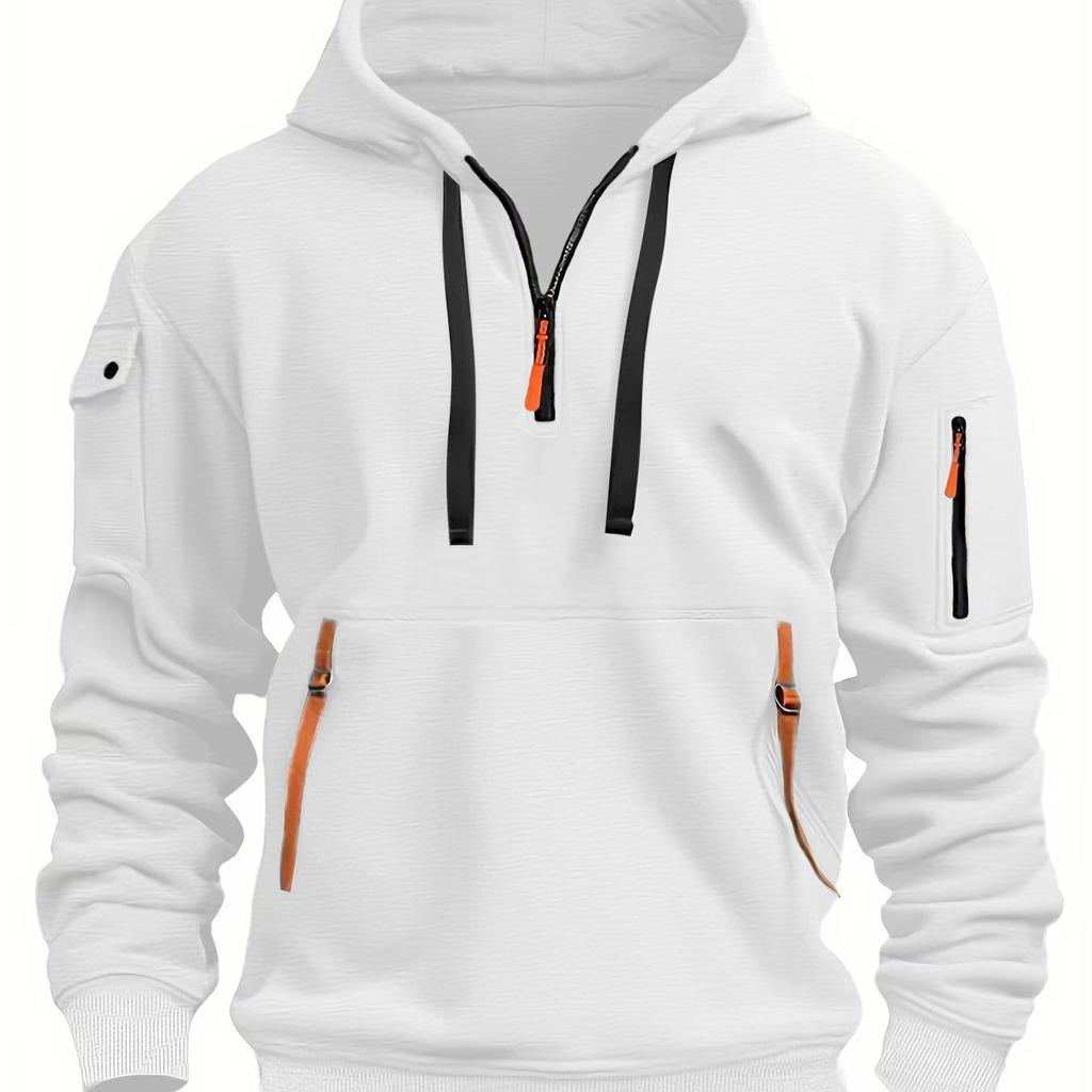 Herbst und Winter Herren Freizeit Sport Hoodie Multi-Reißverschluss Arm Tasche Hoodie Pullover Hoodie