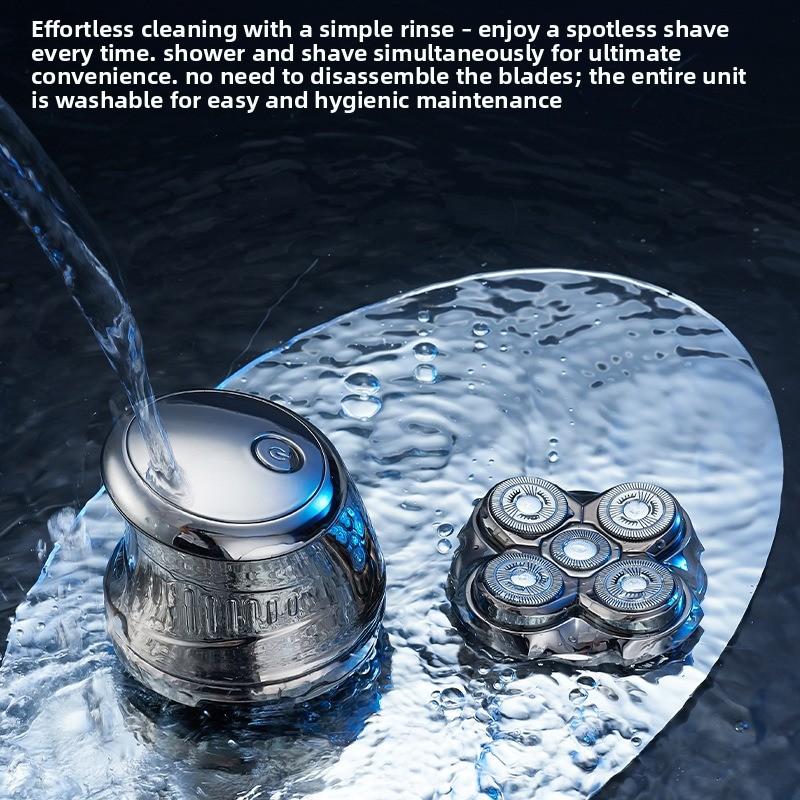 Magnetic Suction Razor Head Gadget - Fully Washable, Digital Display, Electric Shaving Kit