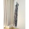 Out of Russia Foreign Trade Order Women Clothes Chiffon Python Pattern Swing Collar Sling Dress