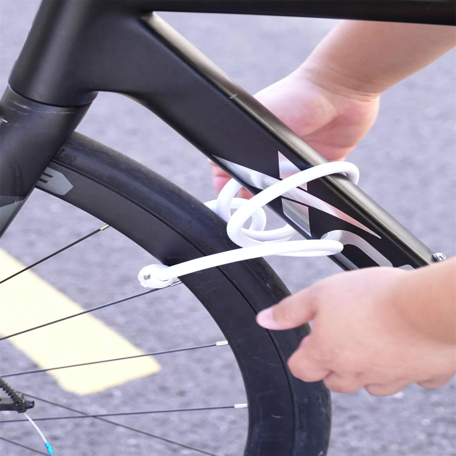 

,Захист від крадіжки Портативний 4-значний кодовий замок, Сталевий трос-замок для гірського та шосейного велосипеда, Аксесуари для спорядження для їзди One Size чорний