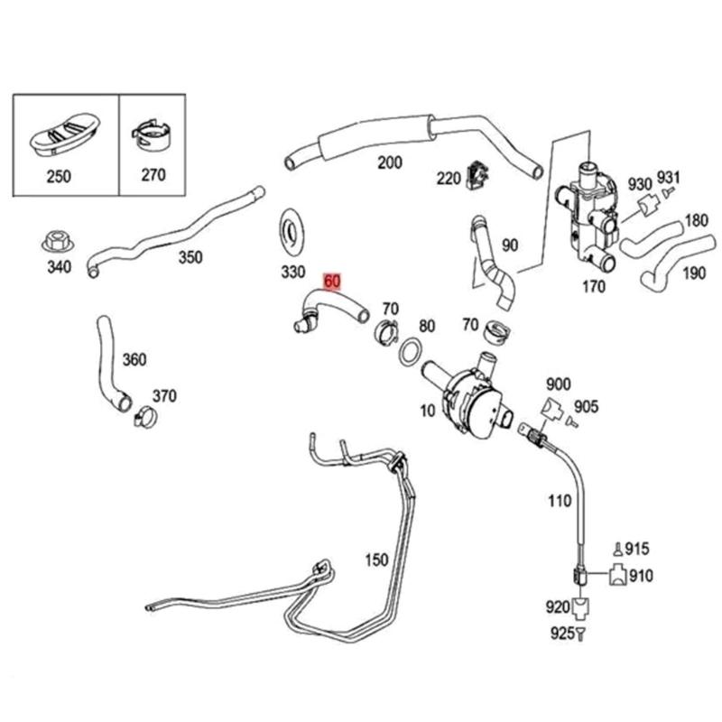 2218304996 A2218304996 Coolant Hose for S500 S550 CL550 Rubber Construction Ensures Optimal Engine Cooling and Longevity