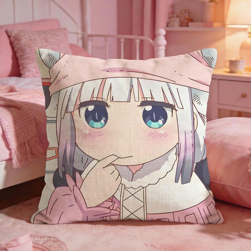 Miss Kobayashis DDragon Maids Cushion Cover Premium Comfort Reversible Pillow CoveTwo In One Design For Any Room  Car Interior
