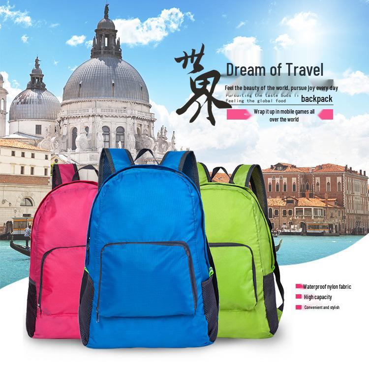 Waterproof Foldable Casual Sports Backpack - Unisex Travel & Student Bag; Logo Customizable