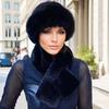 Windproof Russian Style Beanie Thickened Faux Mink Headwear Cossack Hat Set  Commuting