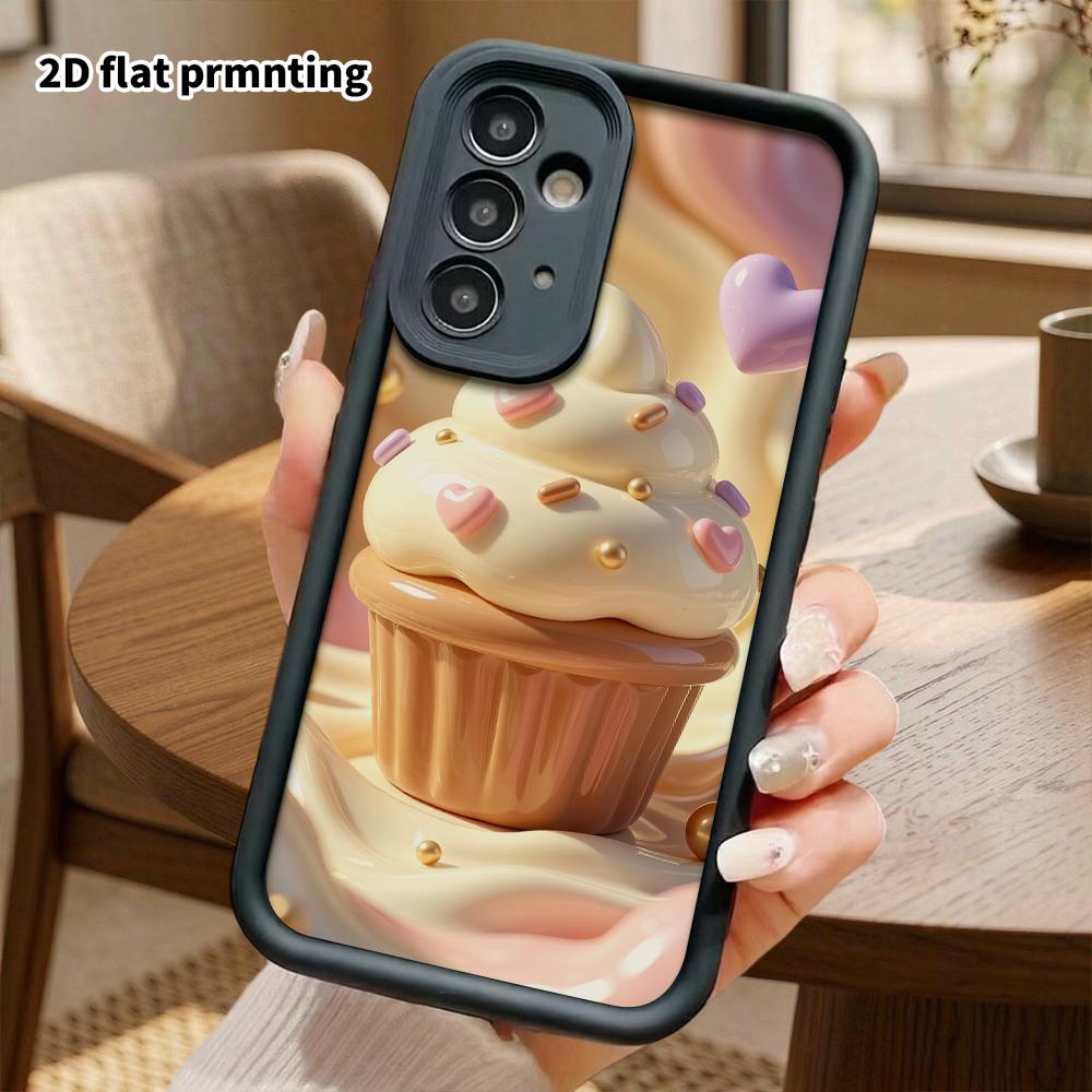 Phone Case: 2D flat design suitable for Samsung Galaxy A34 A35 M05 M06 S20 S22 S21 FE Plus 5G protective case, cupcake, perfect Christmas and Hallowee