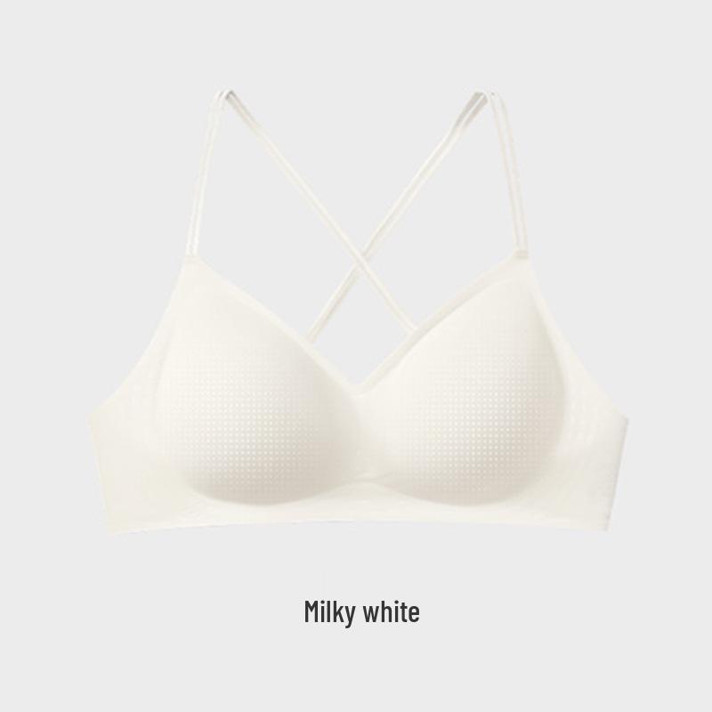Ice Cream Backless Seamless Wireless Bra - Comfortable Women's Criss-Cross Thin Strap with Fixed Cup