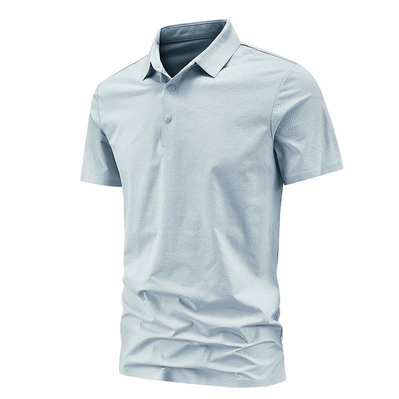 Summer Quick Drying T-shirt Men's Short Sleeved Lapel Business Seamless Polo Shirt Sports Short Sleeved T-shirt Breathable