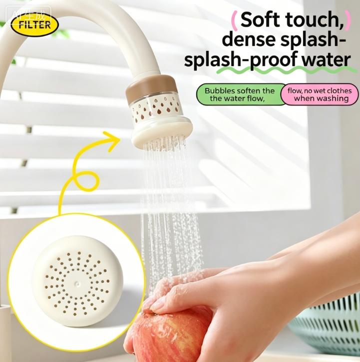 Multi-layer Purified Faucet Filter with Adjustable Rotation Function. Portable Washable Tap Water-saving Extender