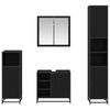 Bathroom Furniture Set 4 Pcs Black Oak Effect Particleboard