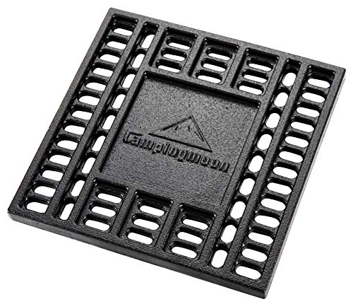 Чугунный костровище CAMPING MOON с угольной решеткой и вертелом (Т-210 (21x21см))