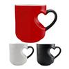 Kubek Zmieniający Kolor w Kształcie Serca 11oz Magiczny Ceramiczny Kubek Odkrywa Ukryty Wzór Kubek do Kawy z Gorącymi Napojami Romantyczny Prezent dla Miłośników Kawy i Herbaty