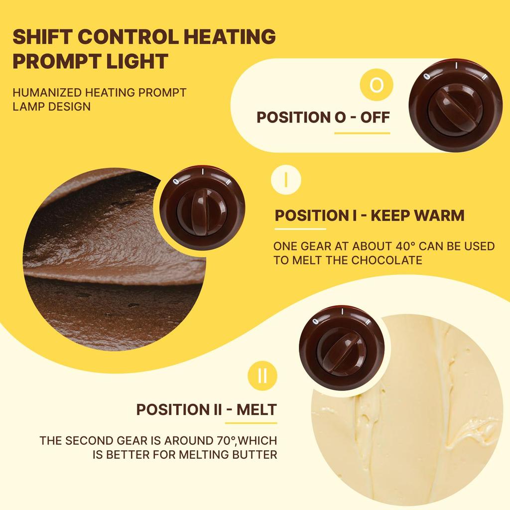 MultiOutools Mini Elektryczny Zestaw do Fondue z Widelczykami do Maczania, Garnek do Fondue do Rozpuszczania Czekolady i Cukierków, akcesoria kuchenne