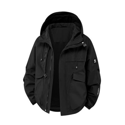 Sturmtruppenjacke Herren Einzel Outdoor Sport und Freizeit Vielseitiger Wanderanzug Kapuze Einfarbig Wasserdicht Multifunktionale Jacke