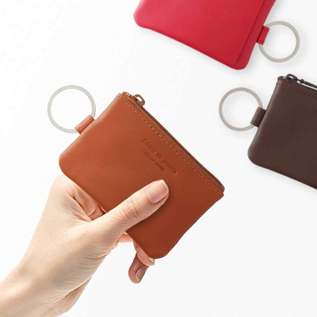 Noir Key Pouch Slip-on Mini, Leather, Yellow, NSL-1803