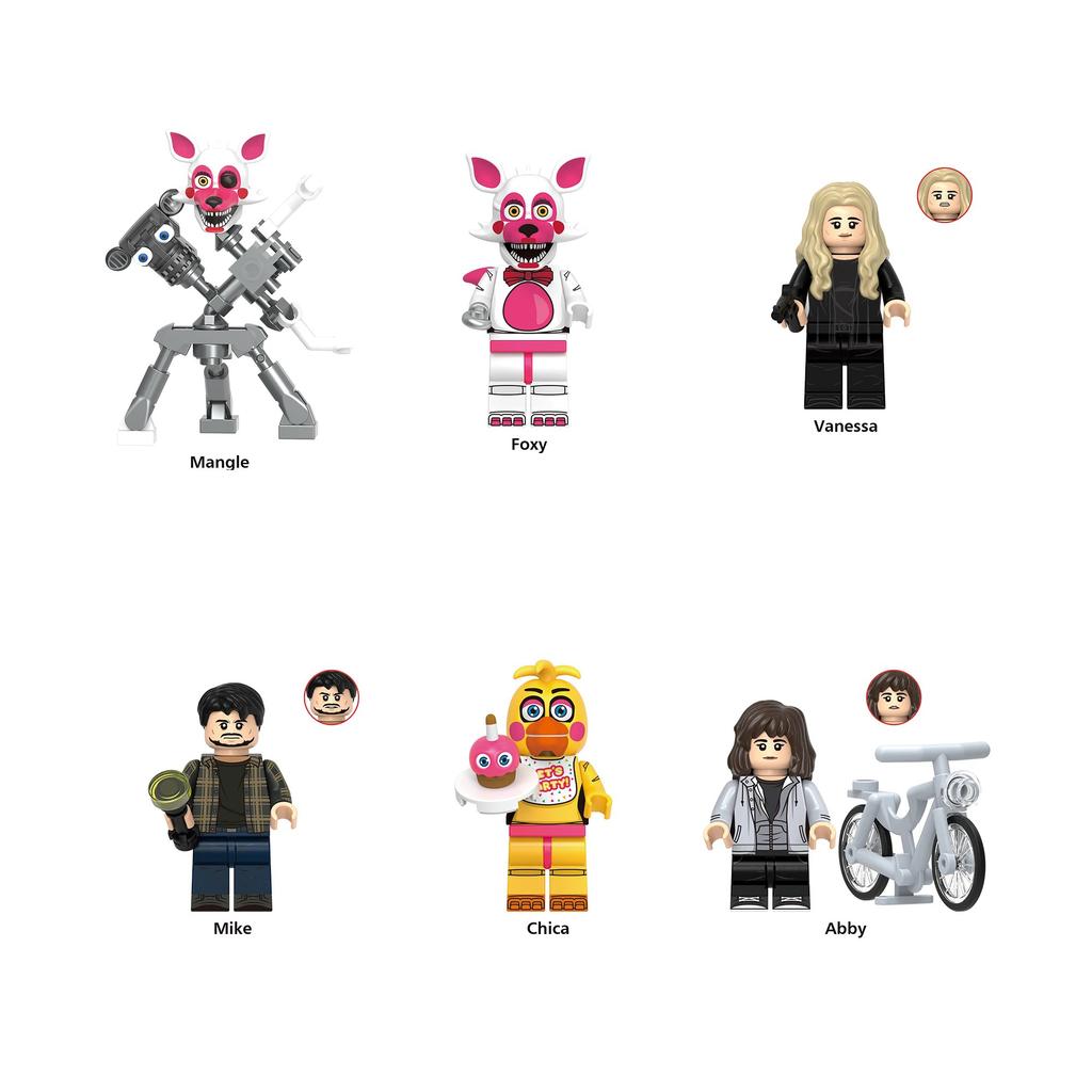 NOWA gra FNAF Nights Figurka Mini Figurki Klocki Szkielet Thriller Zabawki prezent zabawki dla dzieci forma król