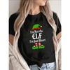 Short Sleeve T-Shirt with I'm Not An Elf I'm Just Short Christmas Design, Funny Holiday Graphic Tee for Women