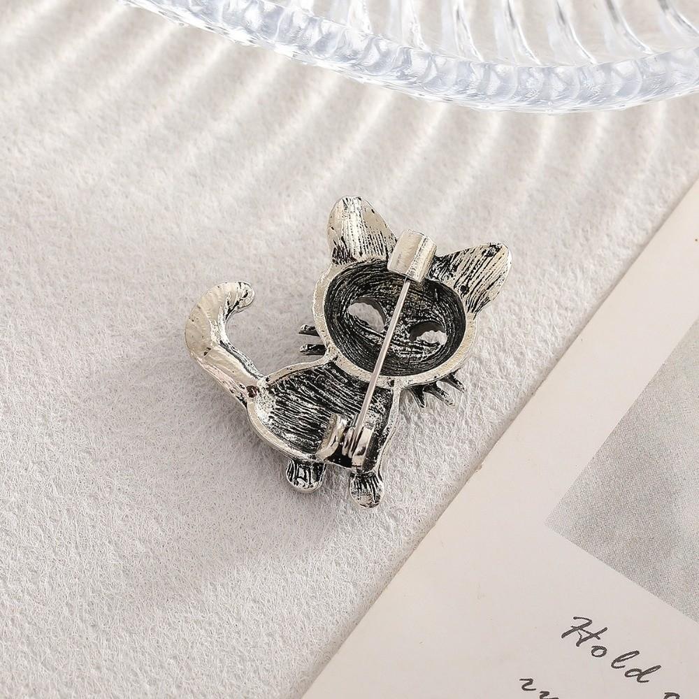 Clothing Accessories Cat Badge Pins Cute Vintage Brooches Lapel Pins Crystal Cat Brooches Gift
