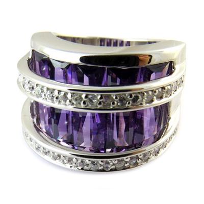 Amethyst 'Nova' Silver Ring