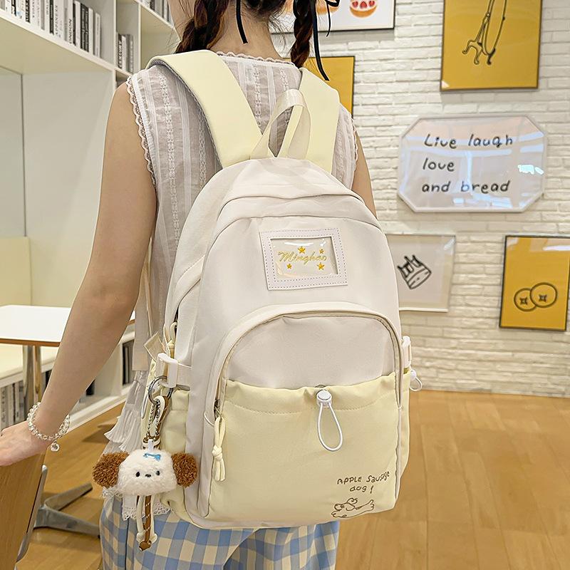 Schoolbag Japanese Campus Style Cute Backpack Large Capacity Junior High School College Student Schoolbag Women's Leisure Travel Lightweight Backpack