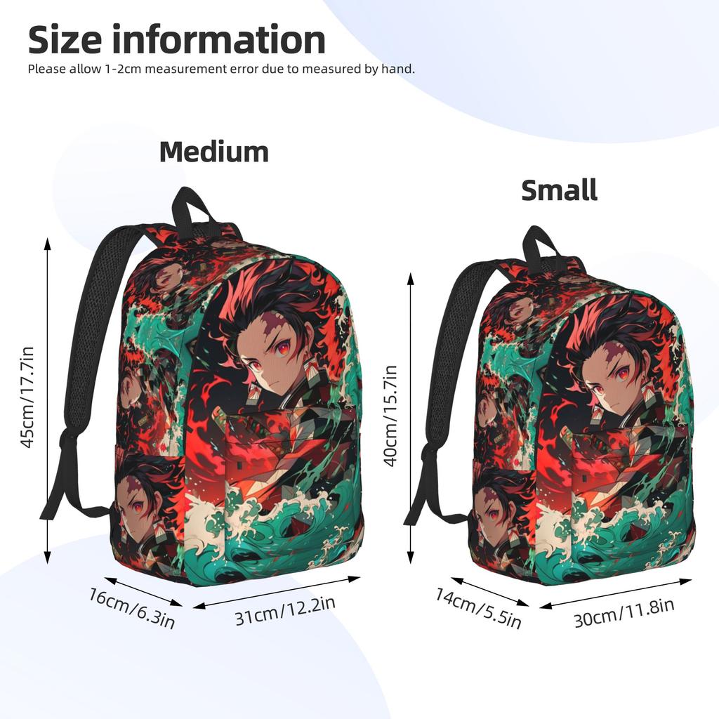 Fashion Demon Slayer Backpack Shounen Manga Mochilas New School Retro Washable Rucksack