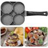 4 hole nonstick wooden handle omelette skillet omelette hash browns burger skillet