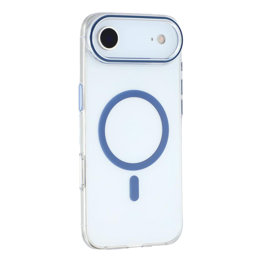 For iPhone Air Magnetic Case Clear PC Phone Back Cover with Metal Buttons