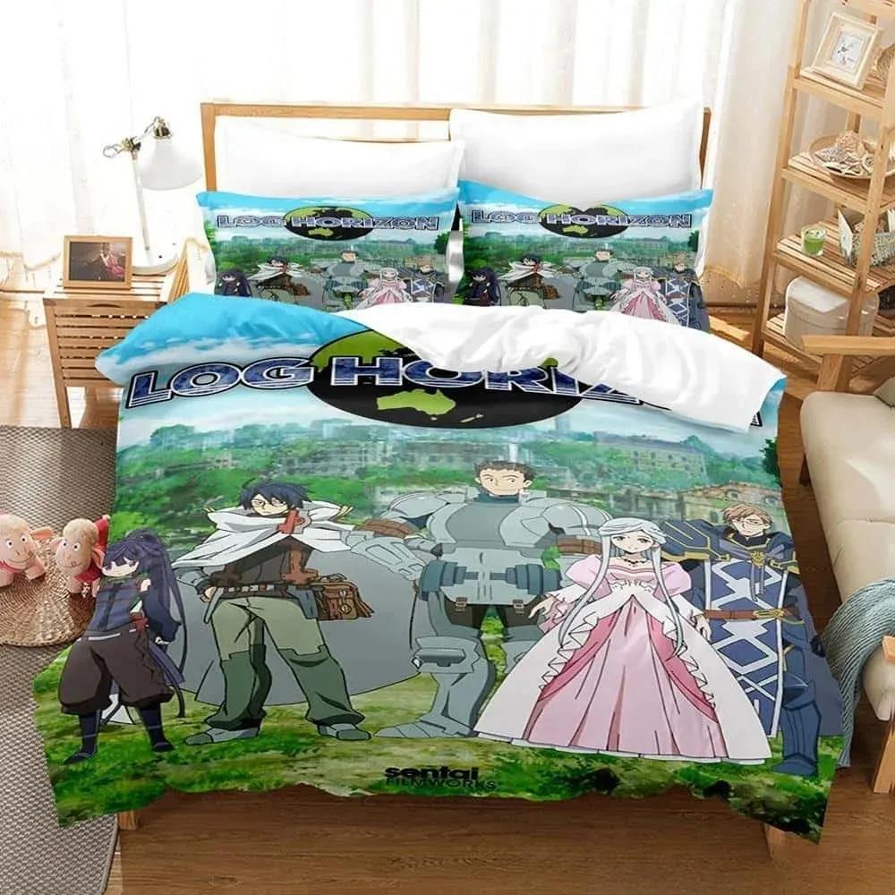 3D Cartoon Log Horizon Bettwäsche-Set Einzelbett Twin Full Queen King Size Bettset Erwachsene Kind Schlafzimmer Bettbezug-Sets Für Heimtextilien