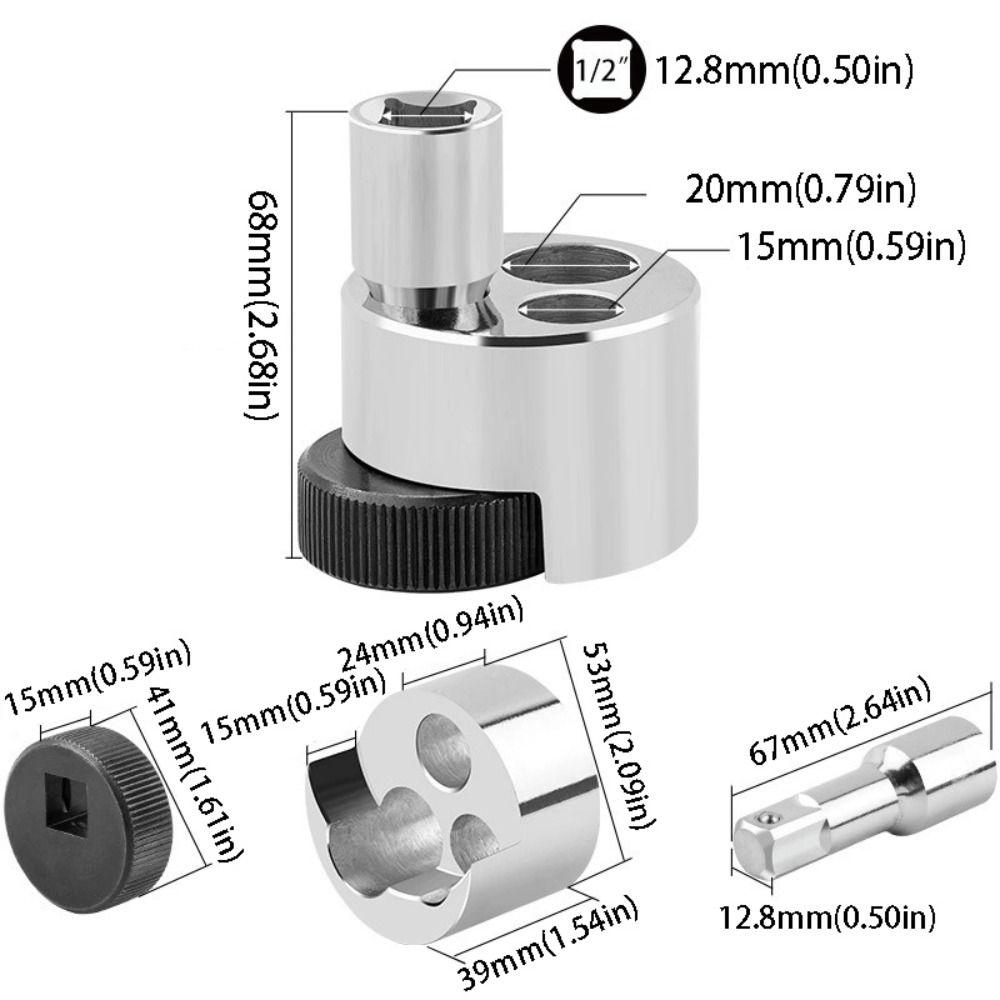 Silver Finish Nut Extractor Square Joint Bolt Extractor Industrial Maintenance