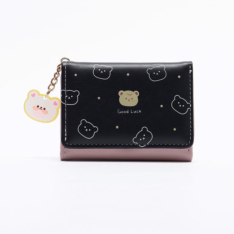 Korean Style Cartoon Coin Purse - Short Ladies' Wallet for Students