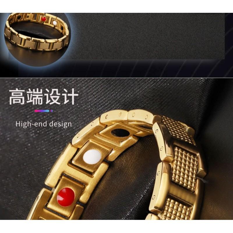 Titanium Steel Magnetic Bracelet Men Geometric Design Anti-Fatigue Stainless Jewelry Cycling Outdoor Activities