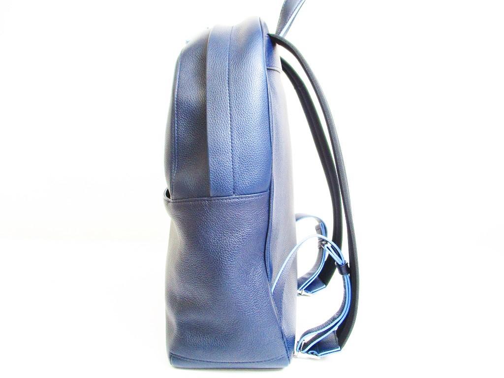 Authentic Dior Homme Carf Leather Navy Blue&Light Blue Backpack #6872 Seller refurbished
