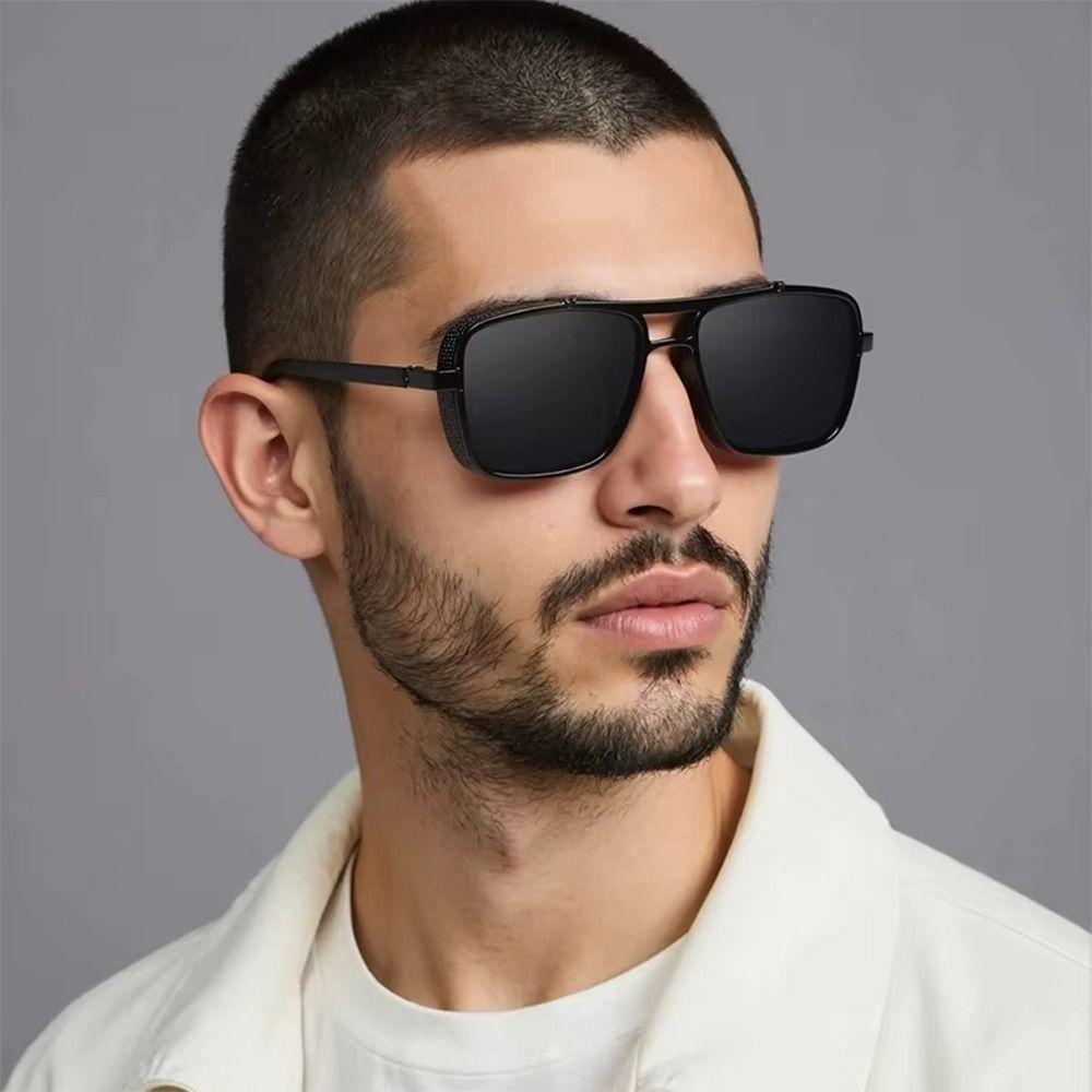 Luxury Double Bridge Shades Classic Metal Frame Sun Glasses Steam Punk Eyewear for Outdoor Driving
