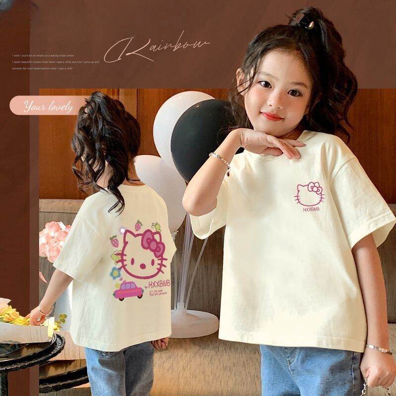 T-shirt Short Sleeved Loose Top, Children's Fashionable Summer Casual Cartoon Printed Sportswear