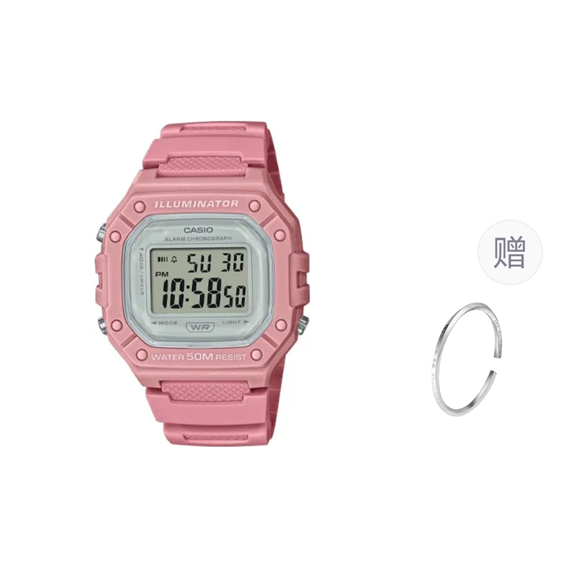 CASIO Women s YOUTH Gray Watch W-218HC-4AV-- Pink Strap