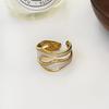 High Quality Alloy Ring With Wrinkle And Hollow Features Enhanced By White Drip Oil For A Sophisticated Touch