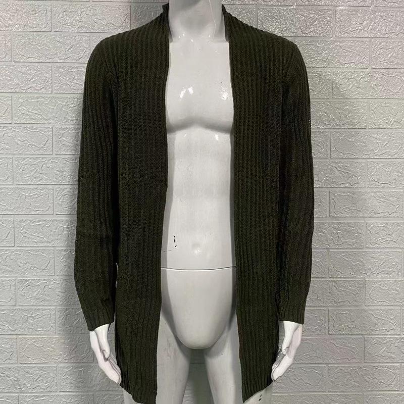 Men's Plus Size Long Sleeve Knit Cardigan Sweater 2025