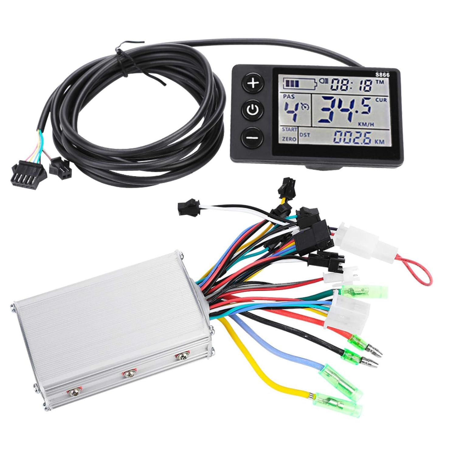 Electric Controller Box Motor Brushless Controller,24V-48V Electric Scooter Brushless Controller Kit with LCD Display Panel,Waterproof Scooter Motor