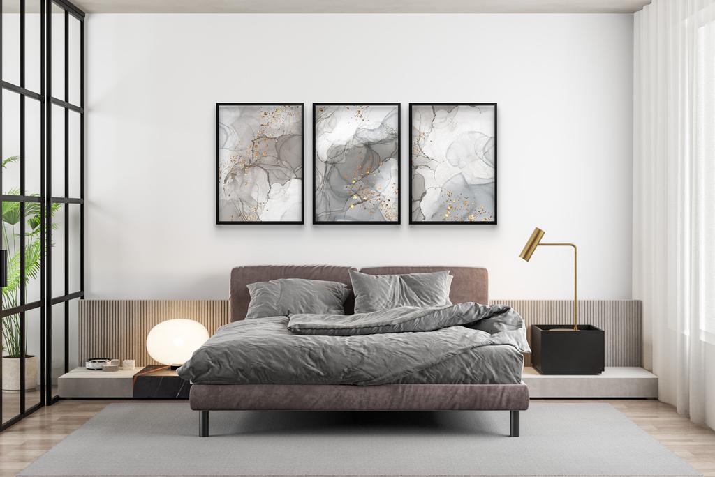 Zestaw Plakatów 30x40 Na Ścianę Obrazy Ścienne Marmur Złoto Do Sypialni