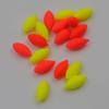 MNFT 100Pcs Oval Mini Fishing Float Bobber Rig Making Fishing Floating Beans Red/Yellow Striking Beads With Hole No Stopper 3 4#