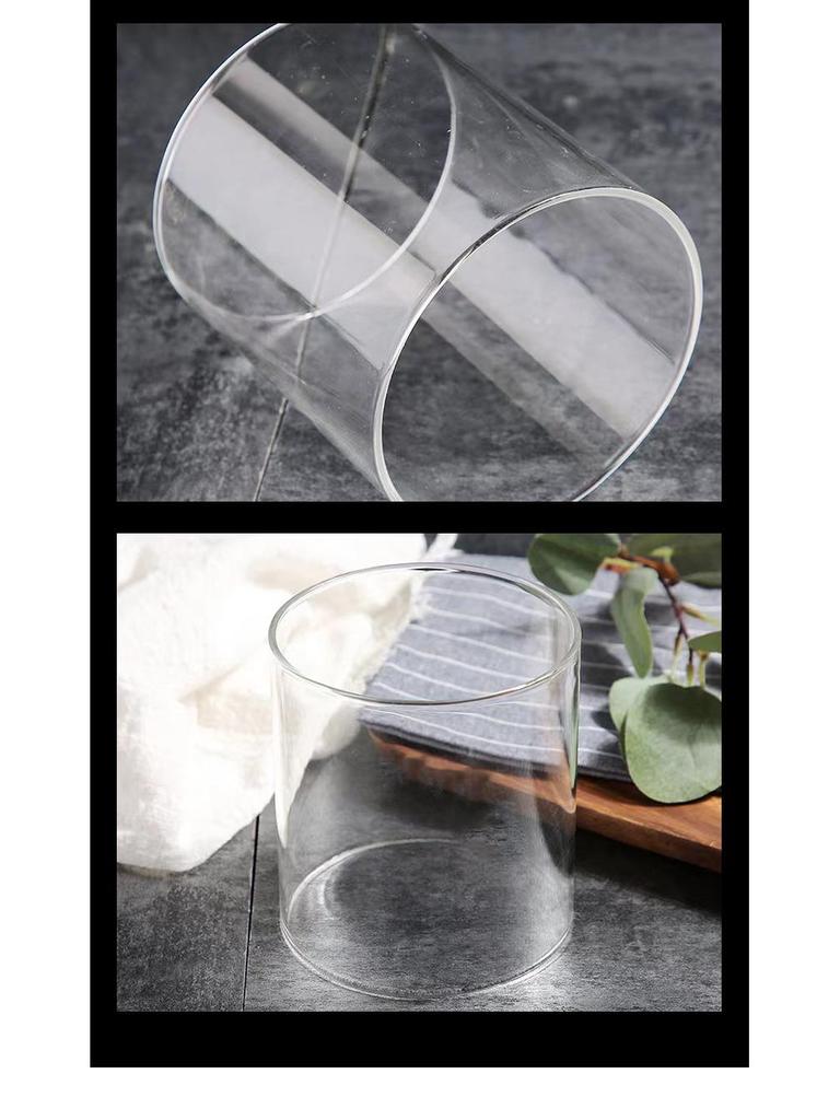 Creative Transparent Windproof Candle Cover, High-Temperature & Heat Resistant, Large Diameter Double-Through High Borosilicate Glass Tube