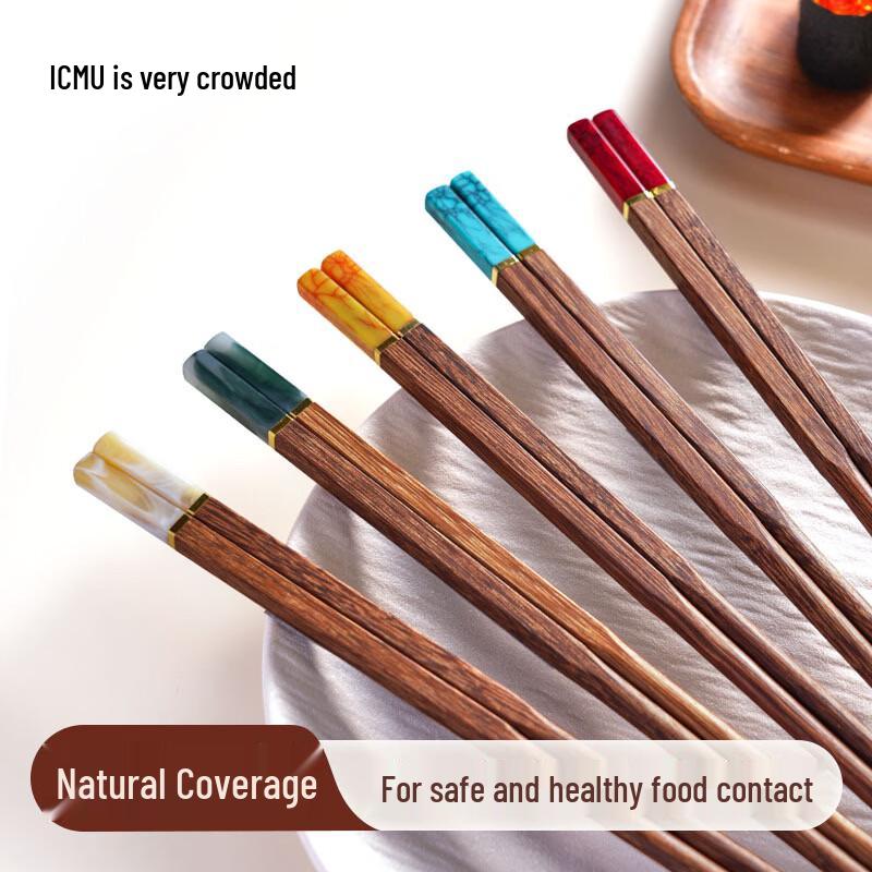 Kemmando WF02J Wenge Wood Chinese Chopsticks Set 5-Pair Pack