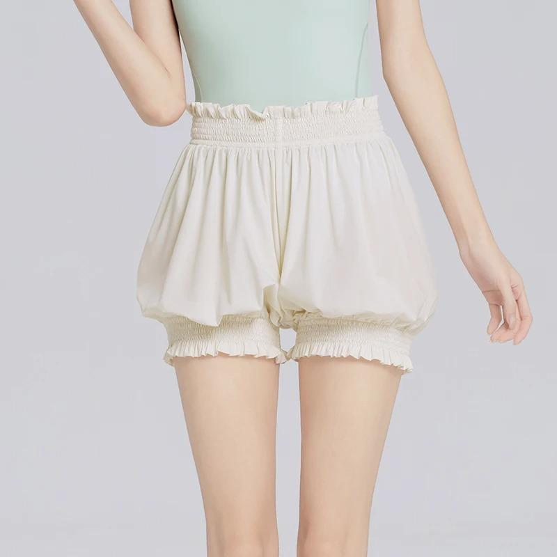 Women's High Waist Flower Bud Short Pants Dance Shorts Adult Ballet Shorts Safety Pant