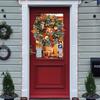 Fall Wreath Harvest Season Decor Maple Leaves Pumpkin Fall Wreath for Thanksgiving Halloween Holiday Mantle Window Wedding Party