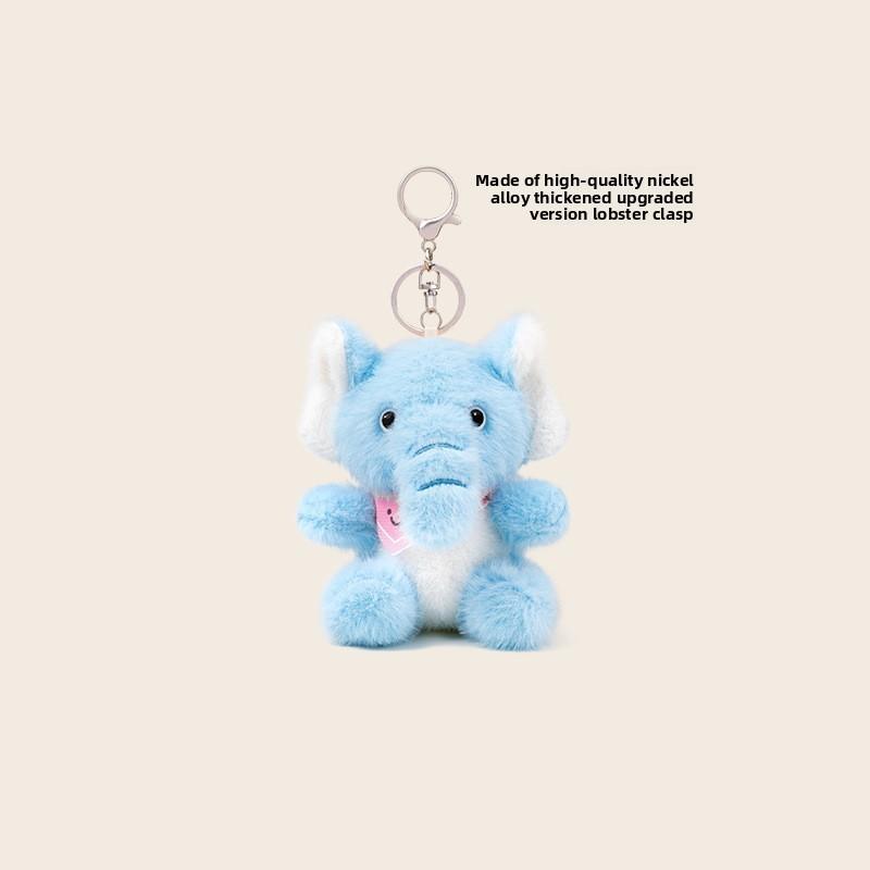 Sitting Scarf Posture Baby Elephant Cartoon Plush Keychain Pendant For Gift Kids
