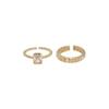 Square Zirconia Elegant Ring Set For Women With Unique Geometric Design For Lovers Fashion