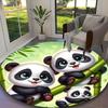1pc Panda Printed Chair Rug for Home Office Use, Living Room Kitchen Game Room Round Carpet